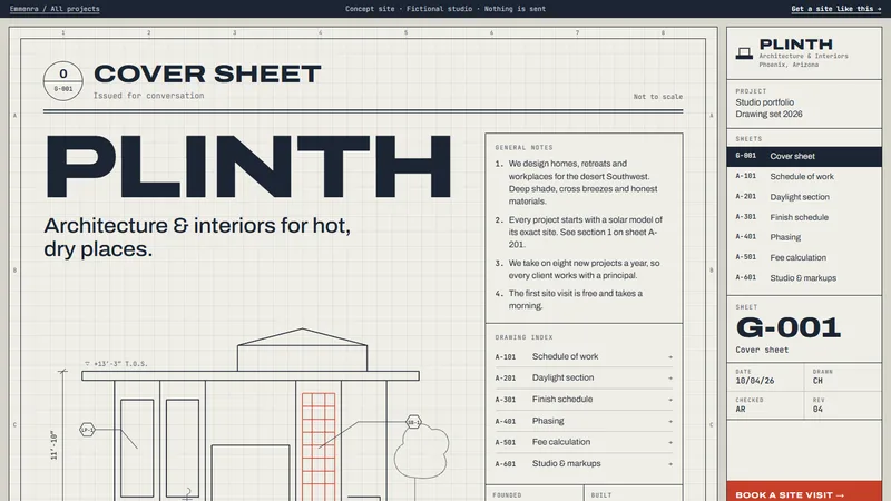 Plinth architecture studio website